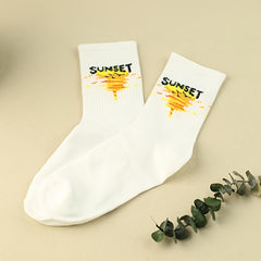 3 Pairs Letter Print Socks - Women's Comfy Mid Tube Socks