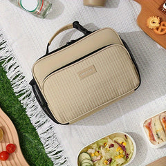 Portable Insulated Lunch Bag Polyester Handbag Organizer Thermal Cooler