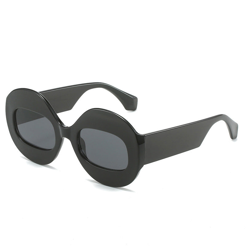 Oversized Oval Frame Sunglasses Multicolor UV400 Eye Protection