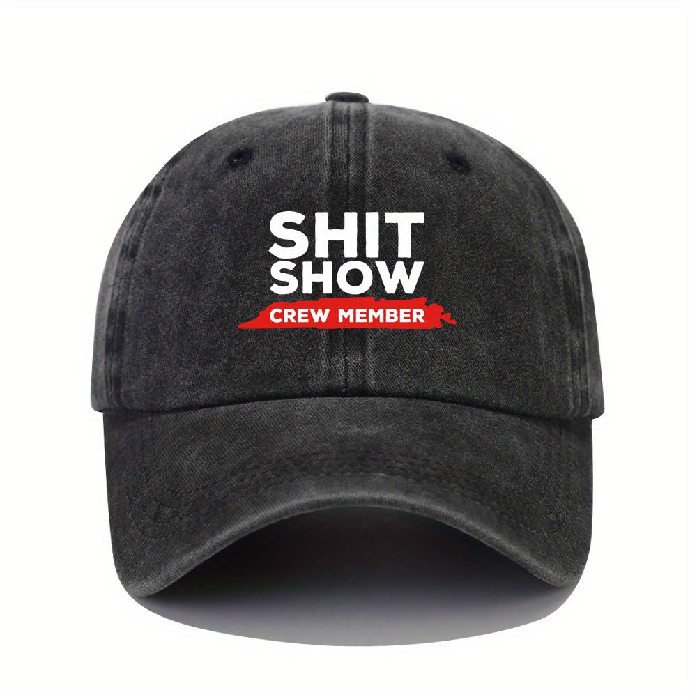 Adjustable Mens Soft Top Peaked Cap With SHIT SHOW Letter Printing