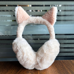 Cat Ear Plush Earmuffs Women's Winter Foldable