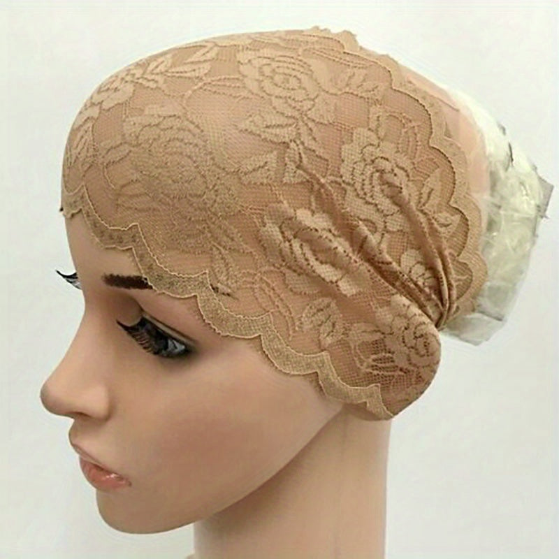 Thin Lace Inner Cap Breathable Hair Net Hat Elastic Turban