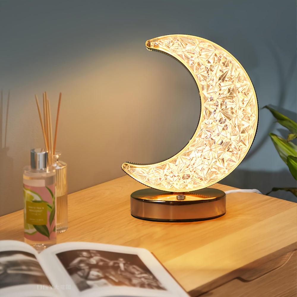 Portable Crystal LED Table Lamp 3 Brightness Levels