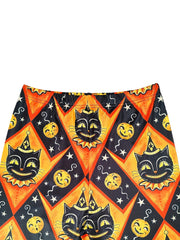 Halloween Print Skinny Leggings Elastic Waist Stretchy Leggings