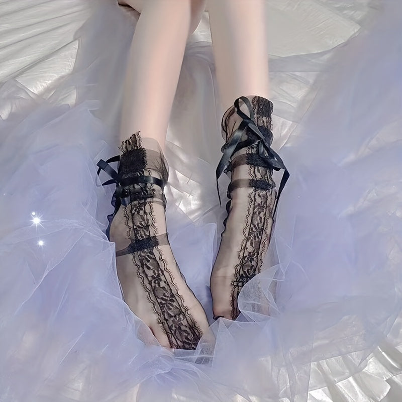 Lace Mesh Socks Sweet & Lolita Sheer Socks Women's Stockings