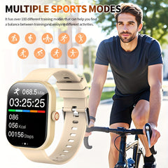 2.01 Inch Unisex Smartwatch with Wireless Calling & Message Alerts