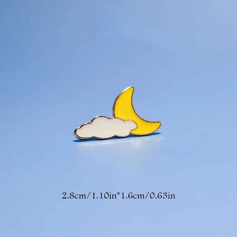Girls Sun Moon Cloud Pattern Brooch