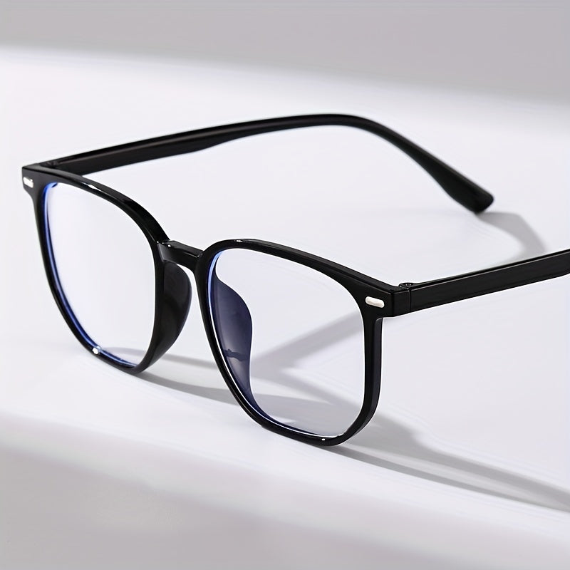 Square Clear Lens Glasses For Men Women Anti Light Rivet Decor Glasses