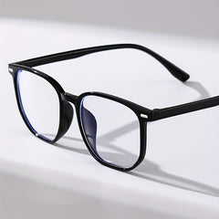 Square Clear Lens Glasses For Men Women Anti Light Rivet Decor Glasses