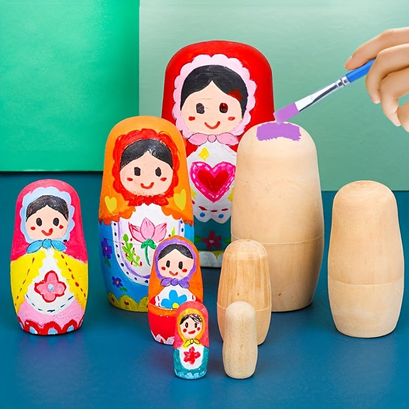 5-Piece Nesting Dolls for Christmas, Mother's Birthday, and More
