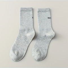 Women's Letter Print Mid Tube Socks