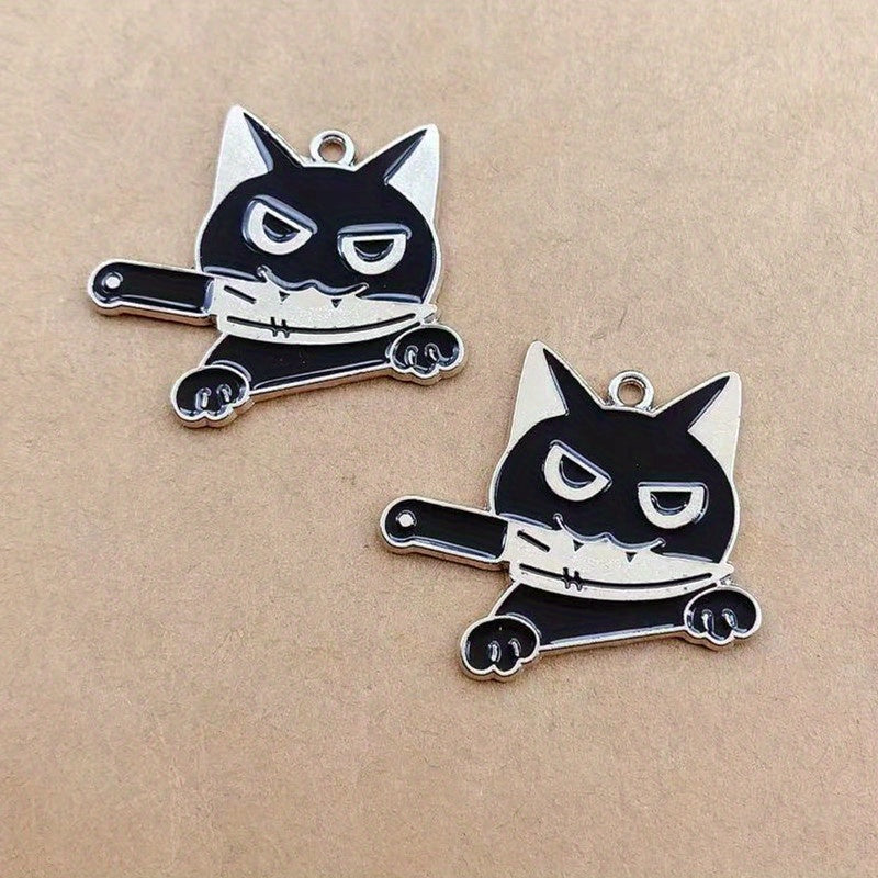 10pcs Halloween Cat & Charm DIY Jewelry Making Supplies