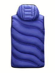 Men's Warm Hooded Vest Zip Up Casual Fall Winter