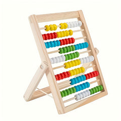 Wooden Math Learning Toy Colorful Bead Puzzle Educational Gift