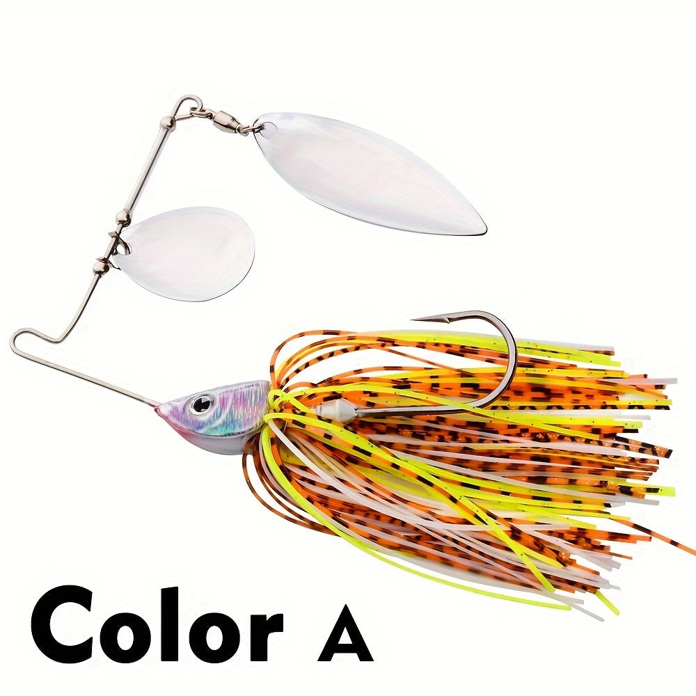 5pcs Spinner Bait Metal Lure With Skirt & Willow Blade for Pike Fishing Tackle