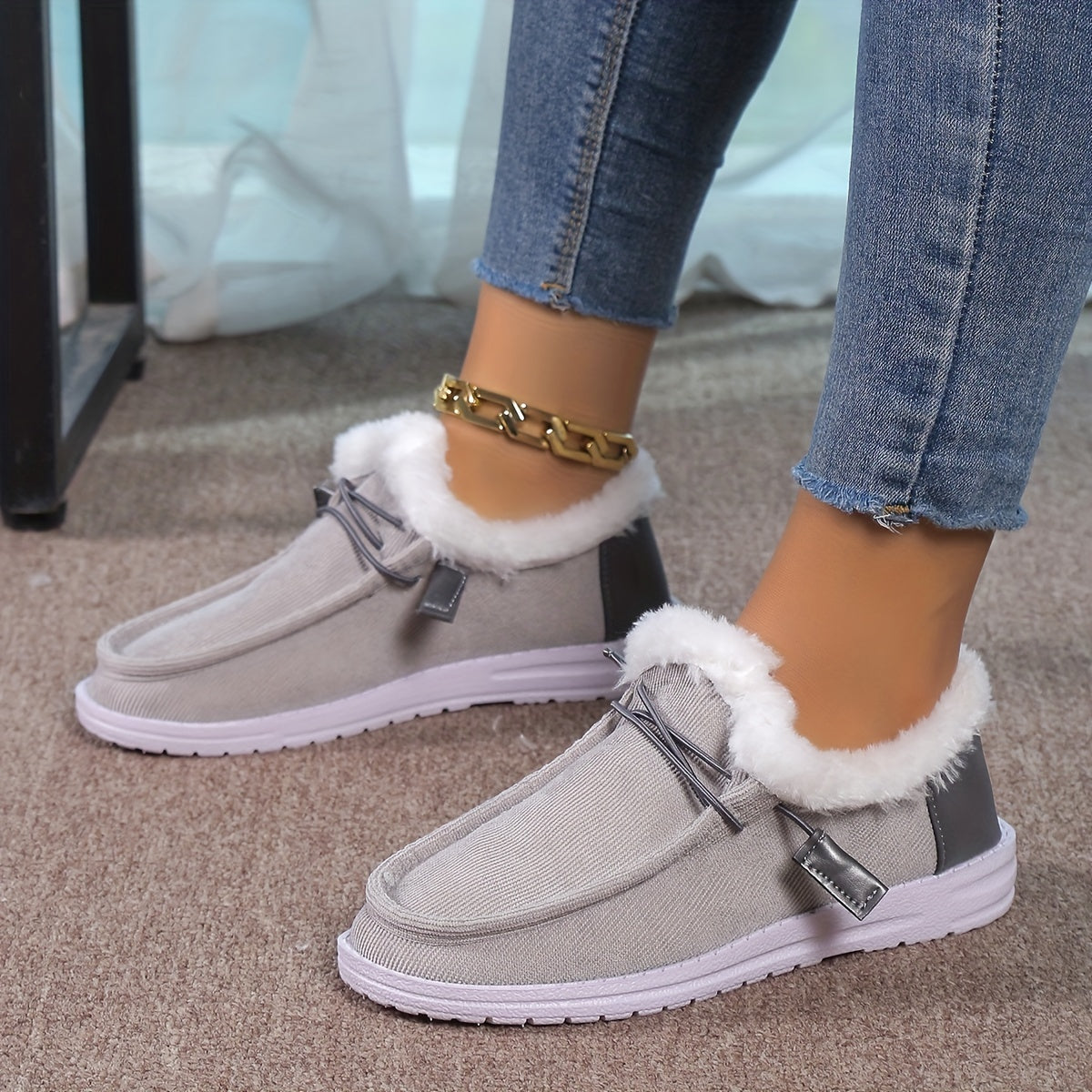 Women's Non slip Warm Sneakers Low Top Sport Shoes