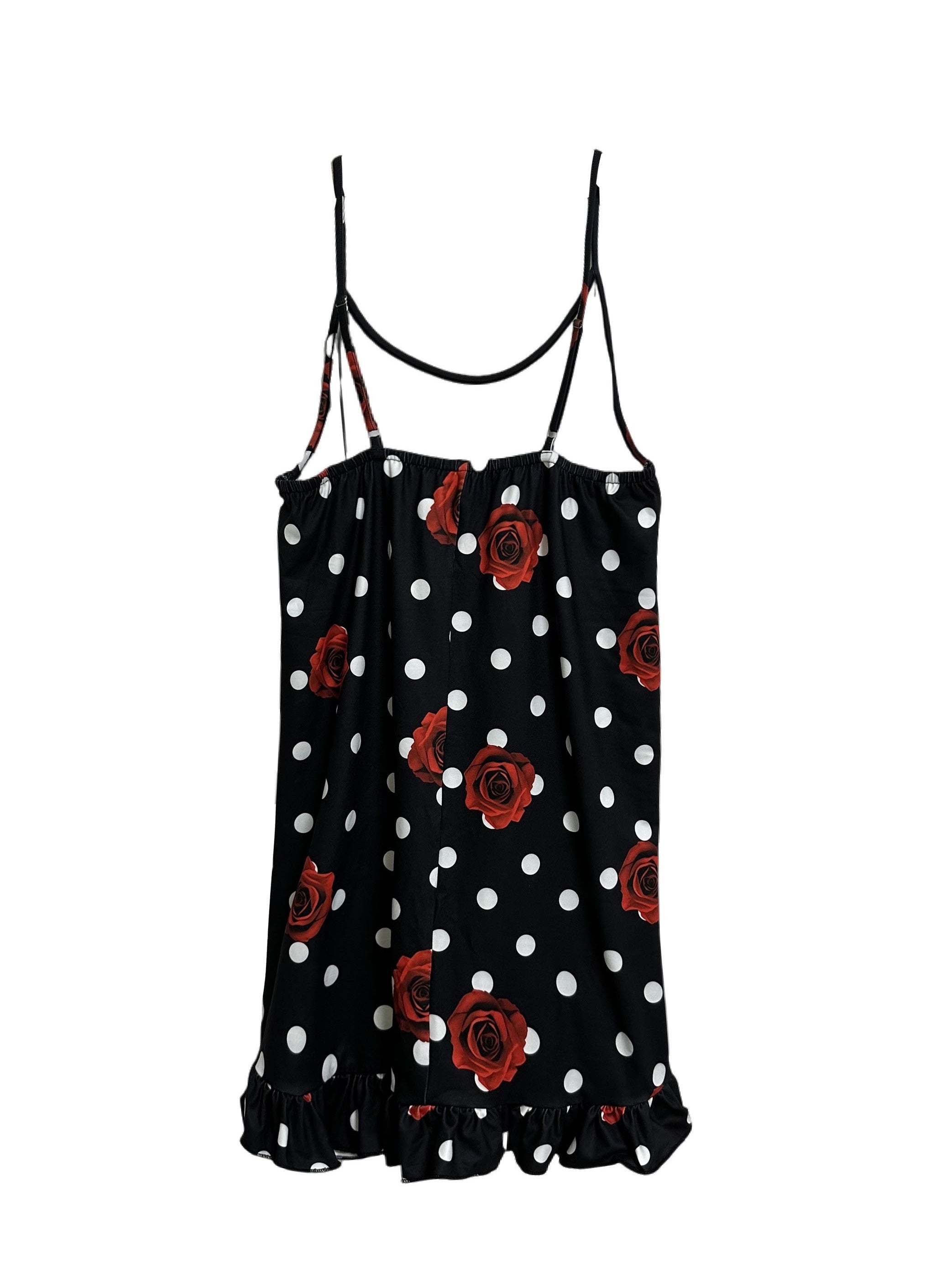  Rose & Polka Dot Print Cami Sleep Dress
