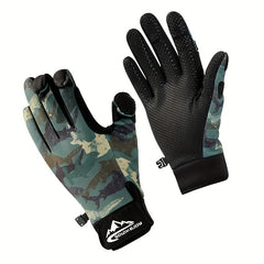 Warm Gloves for Outdoor Fishing Cycling Three Finger Flip Touch Screen Anti-Slip