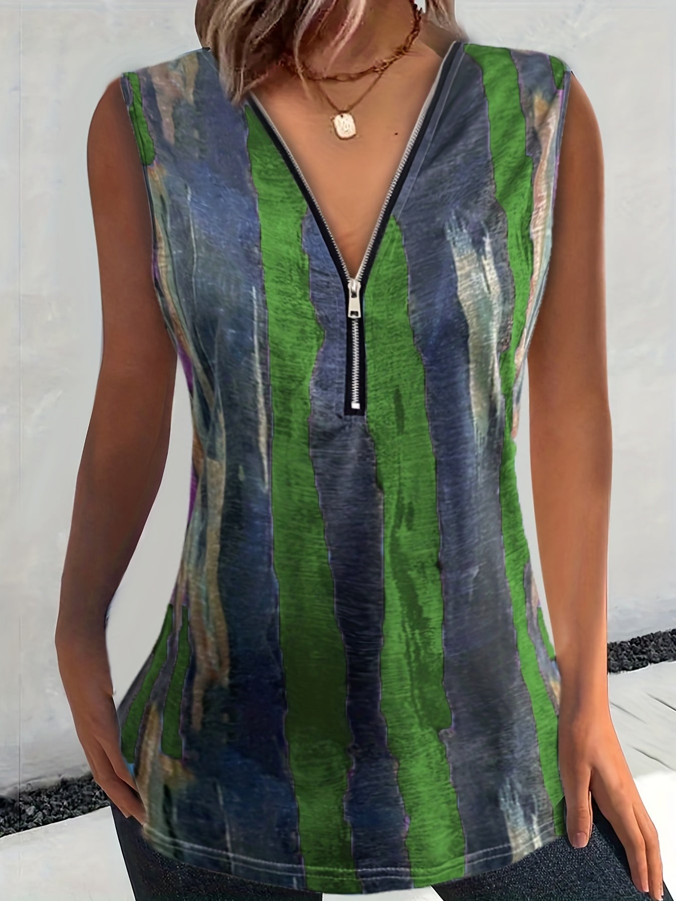 Striped Tank Top Casual Sleeveless Summer Top Women's Clothing