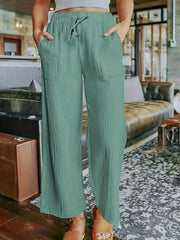 Minimalist Dual Pockets Wide Leg Pants Casual Loose Pants