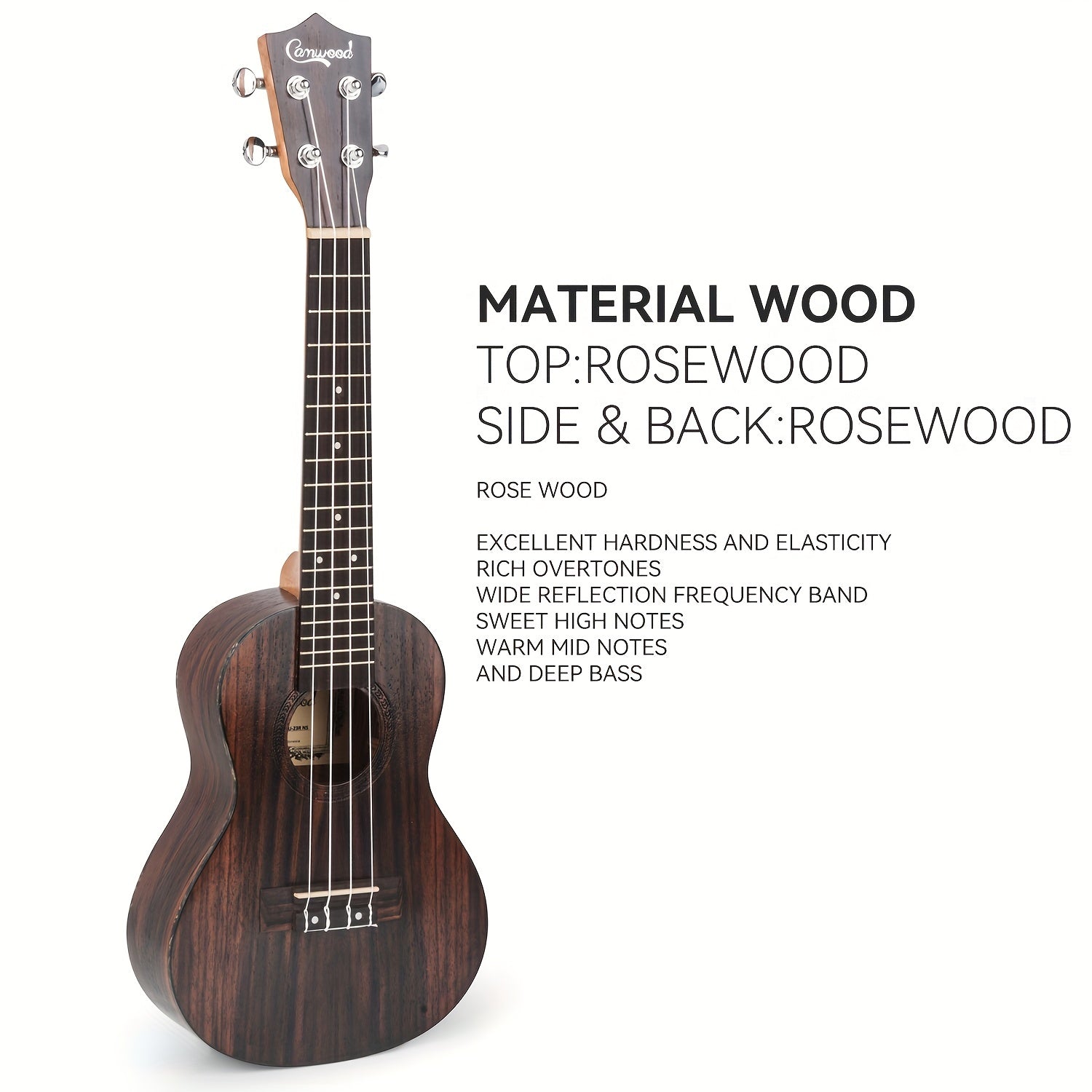 Camwood UKULELE Rosewood 21 23 66 04 Cm For Beginners