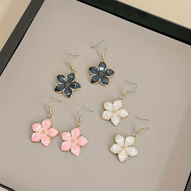 Vintage Floral Geometric 3D Earrings for Women