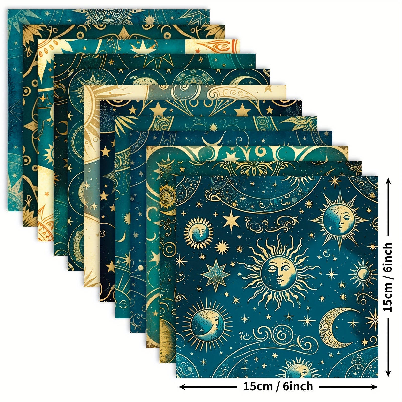 12pcs Tarot Starry Sky Series Brochure Paper for DIY Photo Album Scrapbook Art