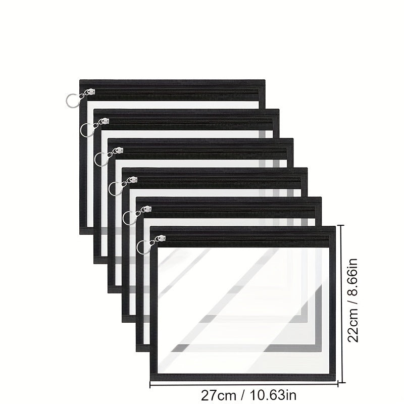 6 Pcs Zipper Transparent Pouch Versatile Storage Bags