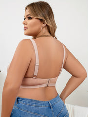  Bra Women's Plus Contrast Mesh Full Cover Bralette