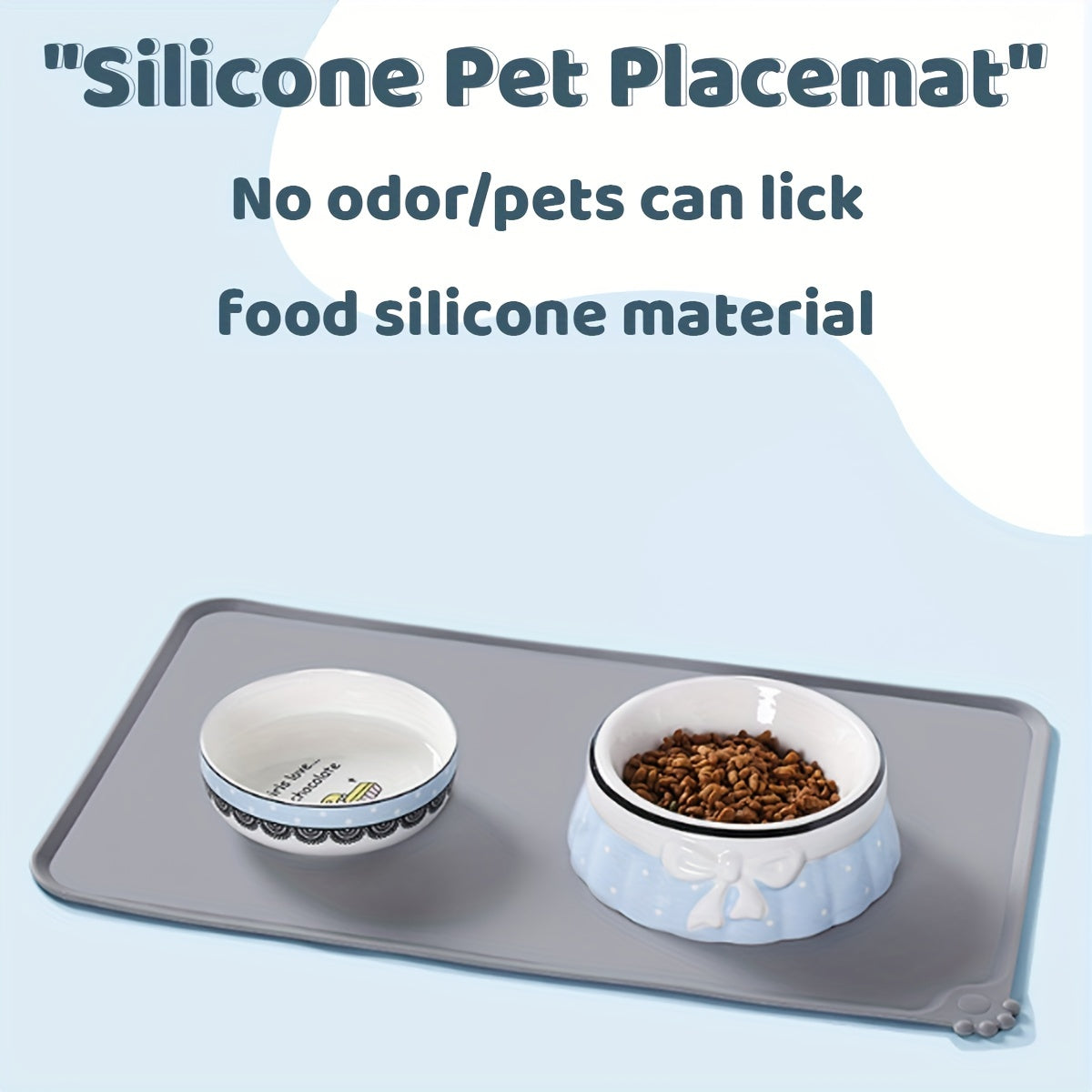 No Spill Dog Feeding Mat Easy Clean Pet Placemat