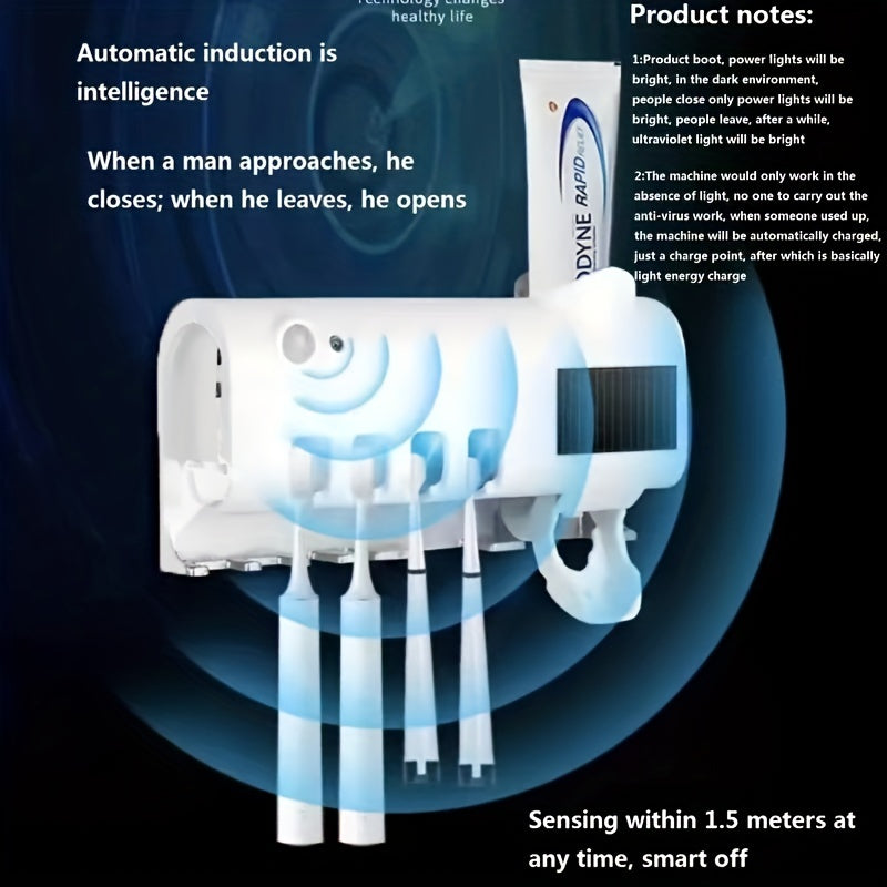 UV Toothbrush Holder with Squeeze Rack