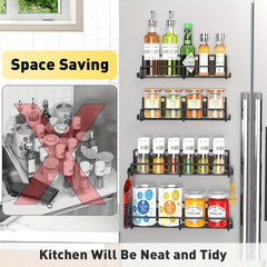 Magnetic Spice Rack for Refrigerator Kitchen Storage Organizer