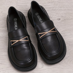 Geometric Decor Loafers Retro Slip-On Oxford Shoes