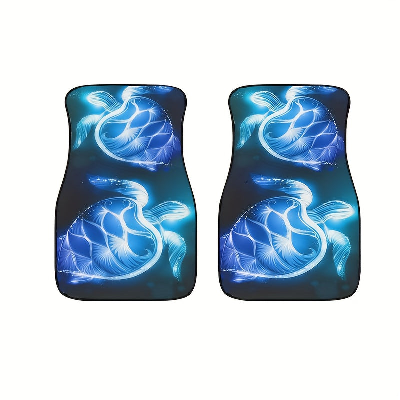 4pcs Luminous Turtle Pattern Car Floor Mats Non-slip Stain Resistant