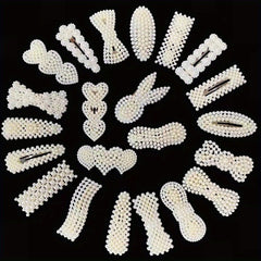 10 Pcs Faux Pearl Hollow Hair Clip Head Jewelry Hair Accessories
