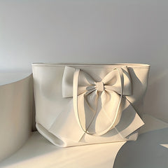 Beige Tote Bag Large Capacity Stylish Shoulder Handbag