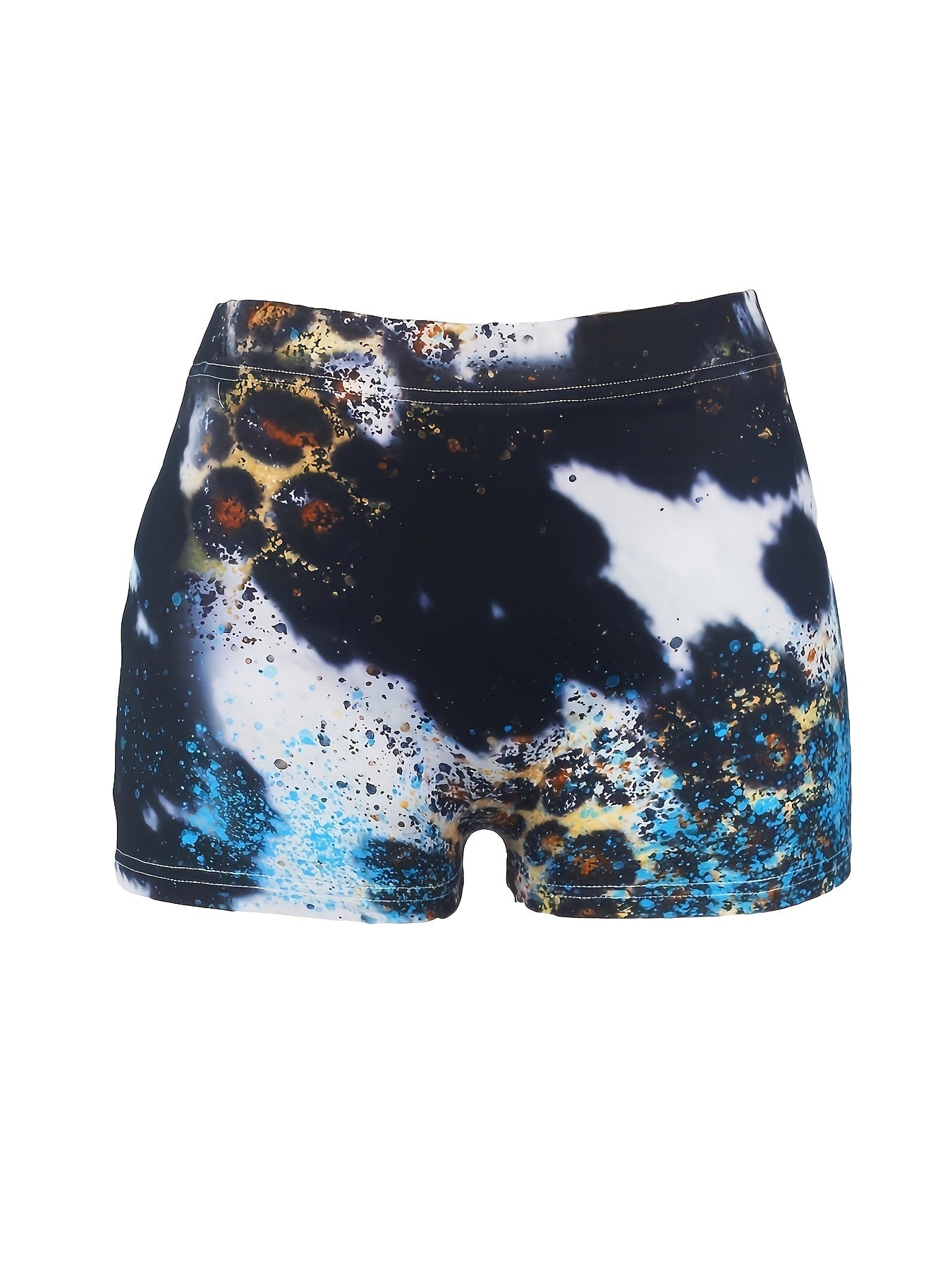  Western Style Shorts Women's Art Letter Print Tie Dye High Rise