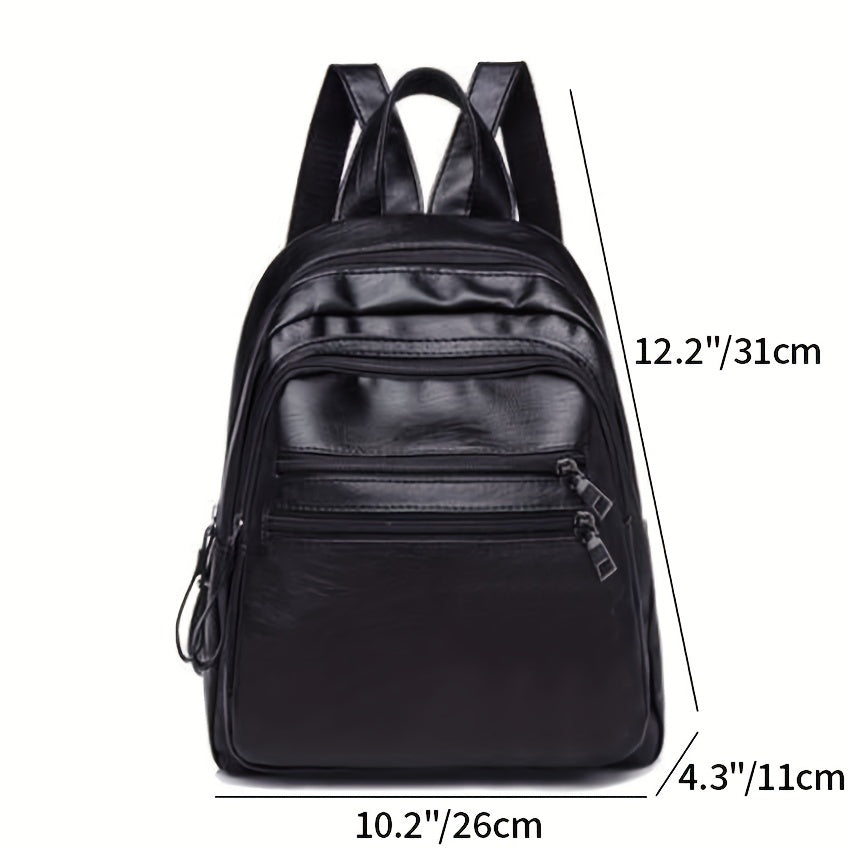 Minimalist Solid Backpack Zipper Storage Bag For School