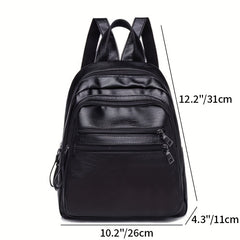Minimalist Solid Backpack Zipper Storage Bag For School