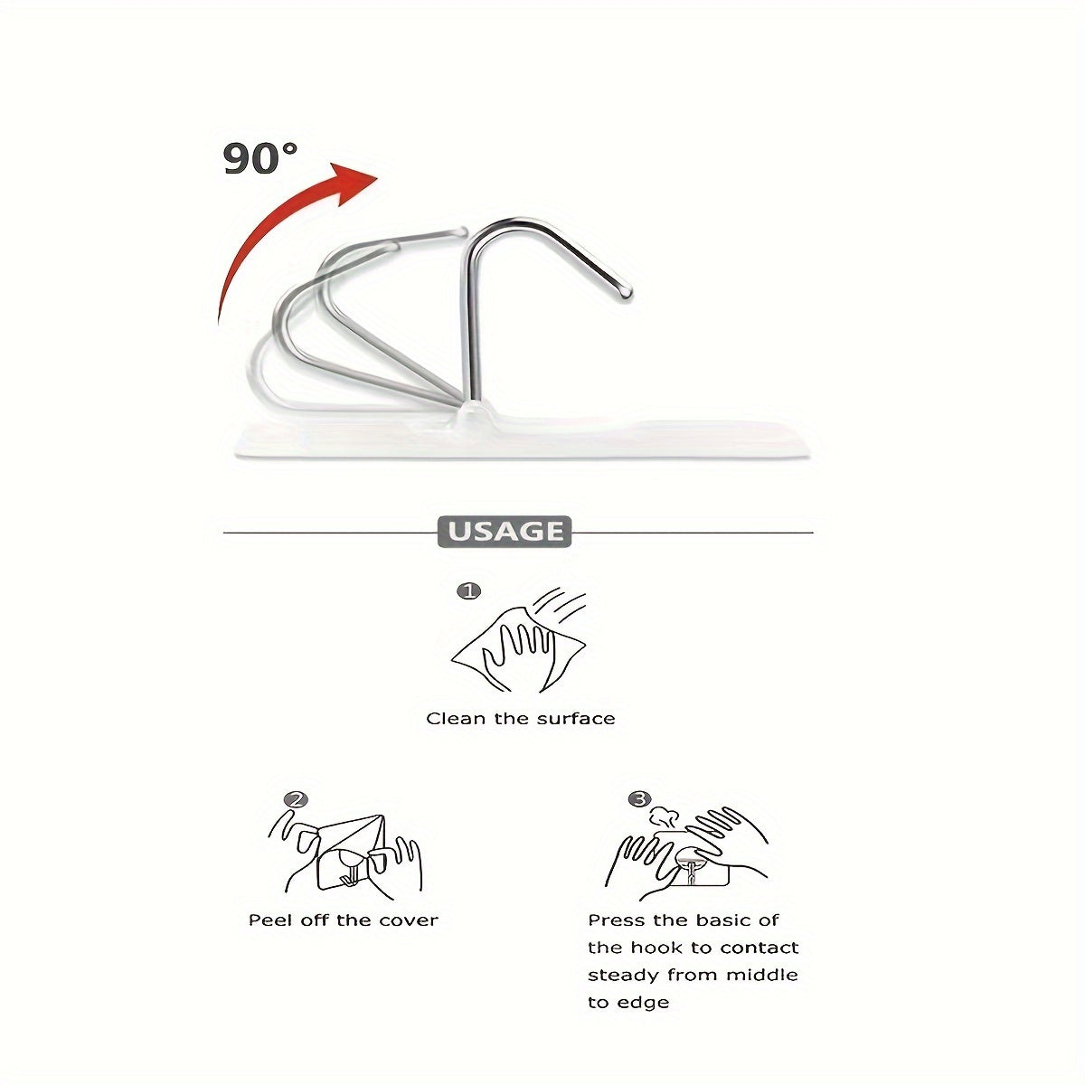 Heavy Duty Adhesive Hooks Towel Coat Hooks Waterproof Kitchen Bathroom