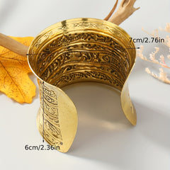 Vintage Elephant Pattern Cuff Bangle Silver Plated Jewelry
