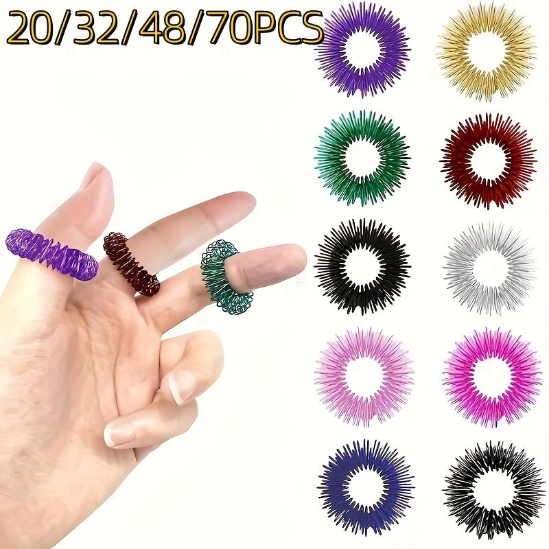 70pcs Mini Fidget Toys with Metallic Base & 6 Colorful Accents