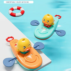 Swimming Ducks Bath Toys Non Toxic Manual Rowing Yellow Duck Designs