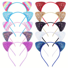 Cartoon Cat Ears Hair Hoop Sequin Headband Party Decoration