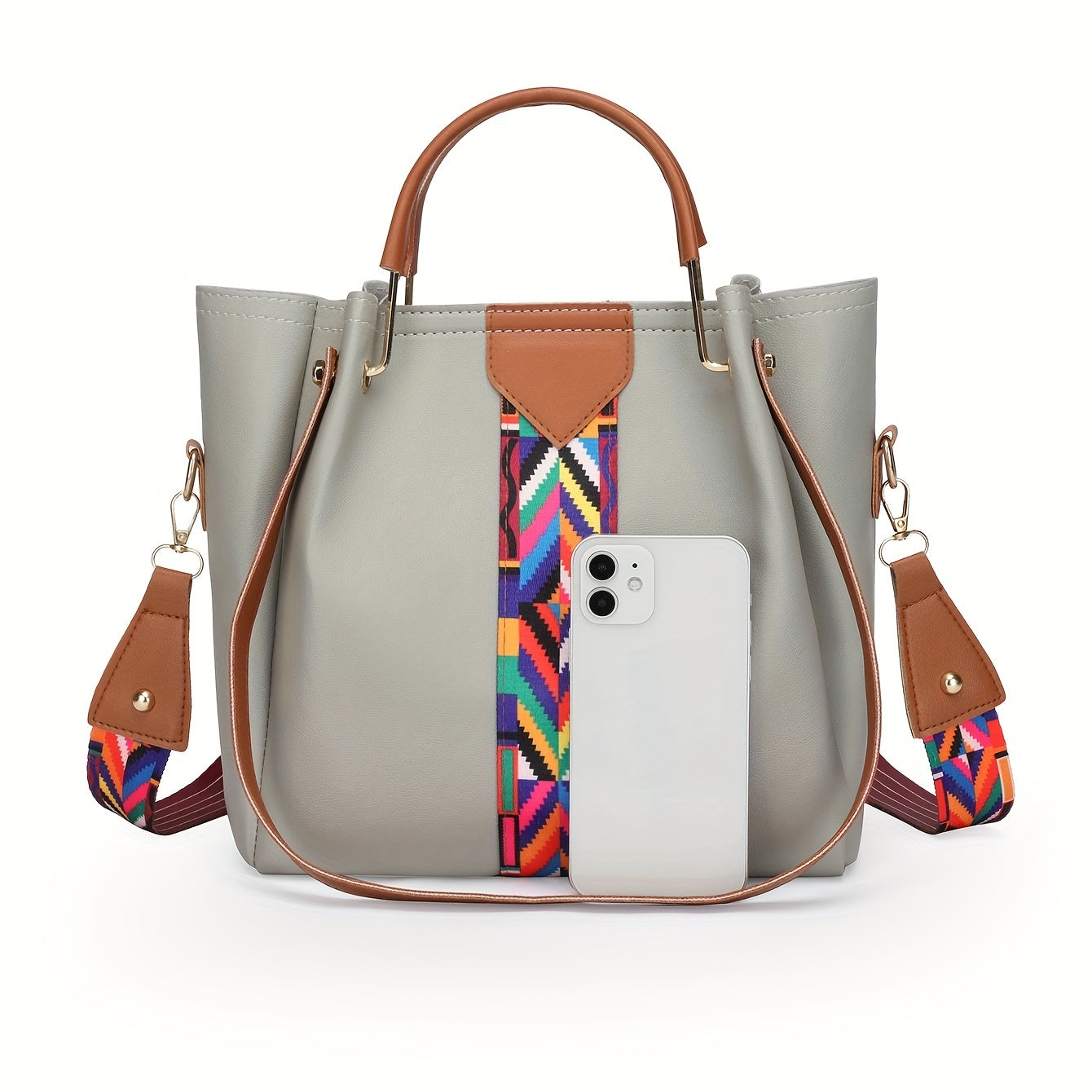 4pcs Women's Shoulder Bag Set Large Handbag & Crossbody Bag & Clutch