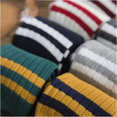 10 Pairs All Season Women's Crew Socks Striped Ten Colors