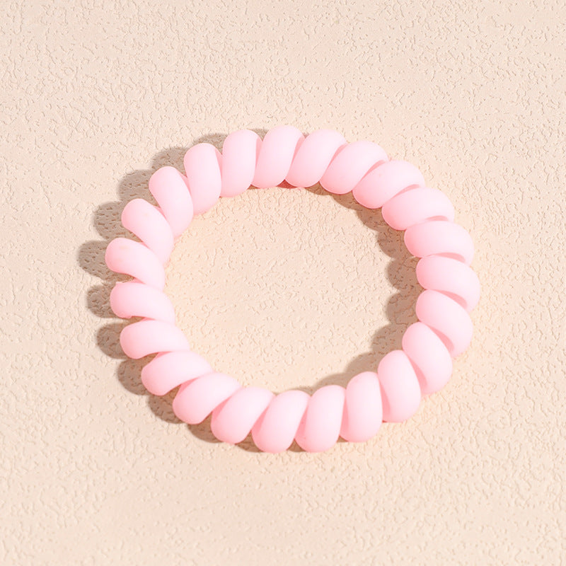 Solid Telephone Wire Scrunchie Elastic Hair Tie Accessory