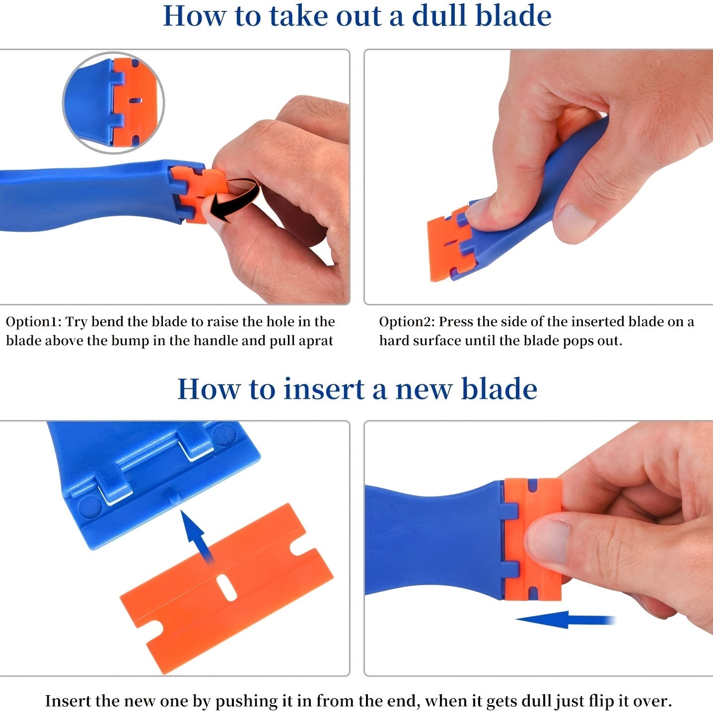 Plastic Blade Scraper Tool with 20 Blades for Removing Labels