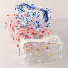 Transparent Small Flower Pencil Pouch Large Capacity Pencil Case