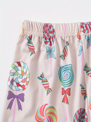 Girls Lollipop Print Slim Fit Leggings for Kids